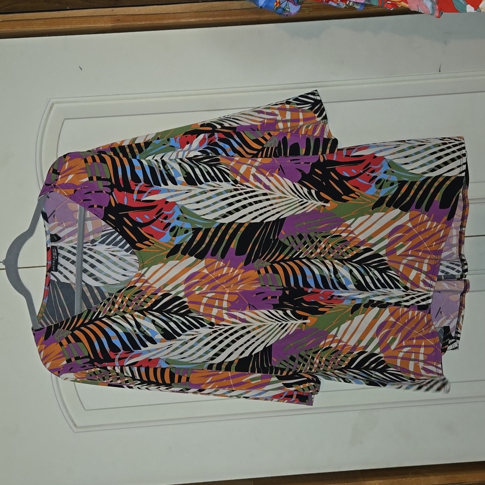 Attitudes by Renee 3/4 Sleeve Print Swing Tunic Top Size XL
